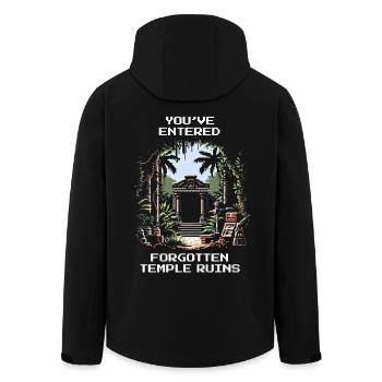 Temple oublié | Archéologie Ruines Fouilles - Veste softshell homme en polyester recyclé Stanley/Stella - noir - Dos - AI Model Male 185 light (185cm)
