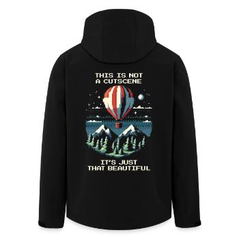 No Cutscene | Balloon Ride Panorama Sky - Men’s Recycled Softshell Jacket by Stanley/Stella - black - Back - AI Model Male 185 light (185cm)