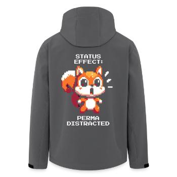 Distraction Status: Persistent | ADHD Stimulus Chaos - Men’s Recycled Softshell Jacket by Stanley/Stella - anthracite - Back - AI Model Male 185 light (185cm)