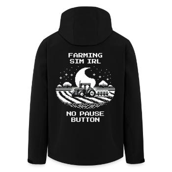 IRL-Farming | Ohne Pause & ohne Speicherpunkt - Recycelte Männer Softshell-Jacke von Stanley/Stella - Schwarz - Hinten - AI Model Male 185 light (185cm)