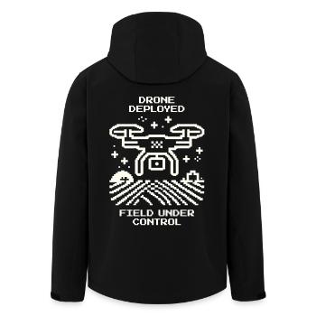 Drone active, field surveillance & precision farming - Men’s Recycled Softshell Jacket by Stanley/Stella - black - Back - AI Model Male 185 light (185cm)