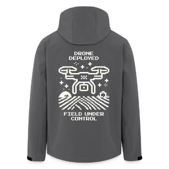 Drone active, field surveillance & precision farming - Men’s Recycled Softshell Jacket by Stanley/Stella - anthracite - Back - AI Model Male 185 light (185cm)