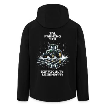 IRL Farming | Schwierigkeitsgrad: Legendär - Recycelte Männer Softshell-Jacke von Stanley/Stella - Schwarz - Hinten - AI Model Male 185 light (185cm)