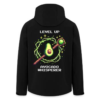 Level Up | Avocado Whisperer with XP Power-Up - Men’s Recycled Softshell Jacket by Stanley/Stella - black - Back - AI Model Male 185 light (185cm)