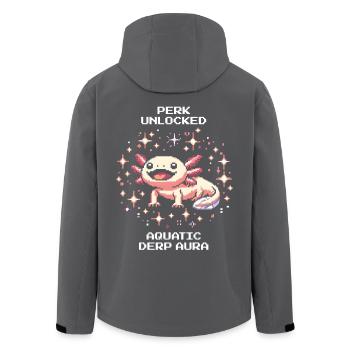 Aura d’axolotl | Amphibien drôle Rétro Pixel - Veste softshell homme en polyester recyclé Stanley/Stella - charbon - Dos - AI Model Male 185 light (185cm)
