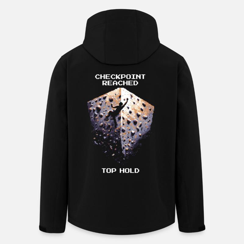 Checkpoint: Top | Bouldern Pixel Art - Recycelte Männer Softshell-Jacke von Stanley/Stella - Schwarz