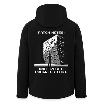 Wand Reset | Bouldern Pixel Art Setzen - Recycelte Männer Softshell-Jacke von Stanley/Stella - Schwarz - Hinten - AI Model Male 185 light (185cm)