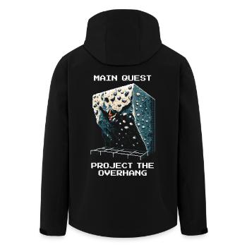 Projekt: Überhang | Bouldern Pixel Art - Recycelte Männer Softshell-Jacke von Stanley/Stella - Schwarz - Hinten - AI Model Male 185 light (185cm)