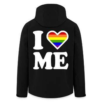 I love me - Recycelte Männer Softshell-Jacke von Stanley/Stella - Schwarz - Hinten - AI Model Male 185 light (185cm)