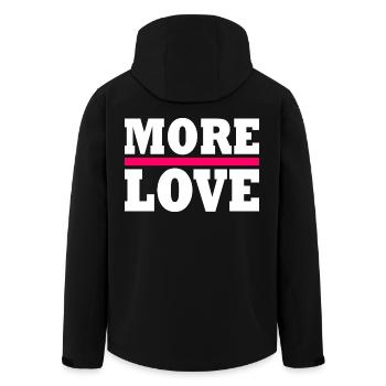 More love - Recycelte Männer Softshell-Jacke von Stanley/Stella - Schwarz - Hinten - AI Model Male 185 light (185cm)