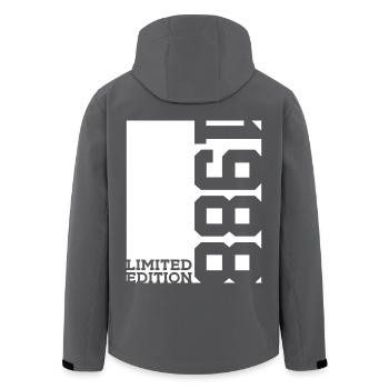 38TH BIRTHDAY LIMITED EDITION 1988 - Men’s Recycled Softshell Jacket by Stanley/Stella - black - Back - AI Model Male 185 light (185cm)