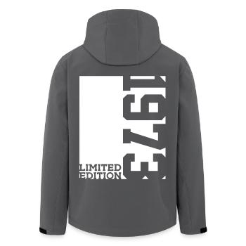 53RD BIRTHDAY LIMITED EDITION 1973 - Men’s Recycled Softshell Jacket by Stanley/Stella - black - Back - AI Model Male 185 light (185cm)