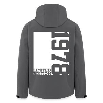 48TH BIRTHDAY LIMITED EDITION 1978 - Men’s Recycled Softshell Jacket by Stanley/Stella - black - Back - AI Model Male 185 light (185cm)