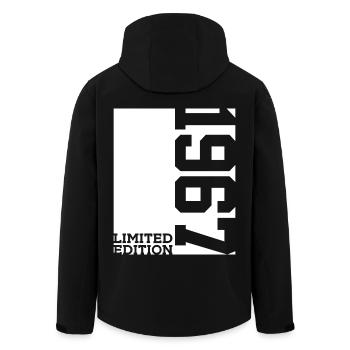59TH BIRTHDAY LIMITED EDITION 1967 - Men’s Recycled Softshell Jacket by Stanley/Stella - black - Back - AI Model Male 185 light (185cm)