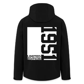 75TH BIRTHDAY LIMITED EDITION 1951 - Men’s Recycled Softshell Jacket by Stanley/Stella - black - Back - AI Model Male 185 light (185cm)