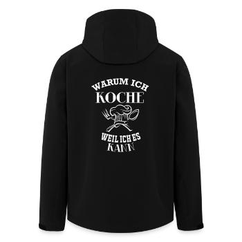 Kochen - Warum ich Koche, weil ich es kann - Recycelte Männer Softshell-Jacke von Stanley/Stella - Schwarz - Hinten - AI Model Male 185 light (185cm)