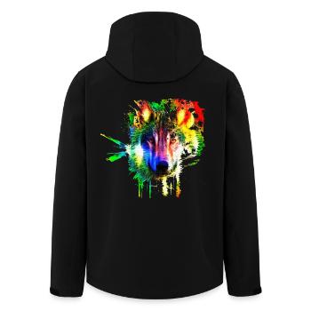 Wolf Splash Modern - Men’s Recycled Softshell Jacket by Stanley/Stella - black - Back - AI Model Male 185 light (185cm)