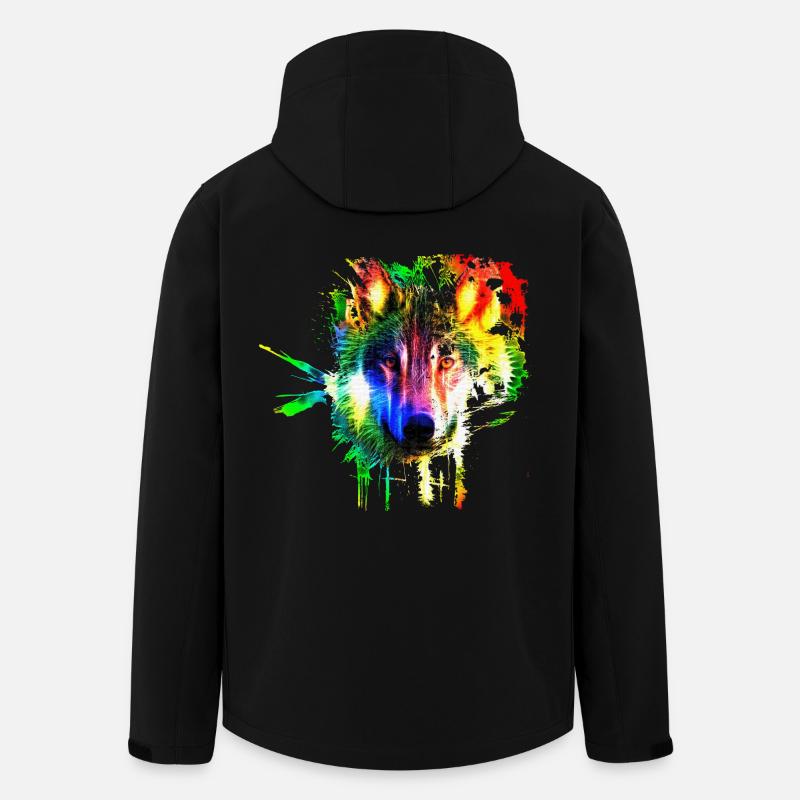 Wolf Splash Modern - Men’s Recycled Softshell Jacket by Stanley/Stella - black