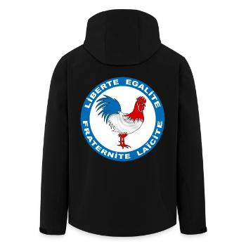 France rooster symbol - Men’s Recycled Softshell Jacket by Stanley/Stella - black - Back - AI Model Male 185 light (185cm)