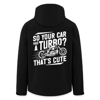 Motorcycle Racing Motorcyclist - Men’s Recycled Softshell Jacket by Stanley/Stella - black - Back - AI Model Male 185 light (185cm)