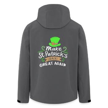 Le jour de St Patrick - Faire grand jour Encore une fois St Patrick - Veste softshell homme en polyester recyclé Stanley/Stella - charbon - Dos - AI Model Male 185 light (185cm)