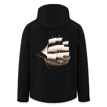 Send - Men’s Recycled Softshell Jacket by Stanley/Stella - black - Back - AI Model Male 185 light (185cm)