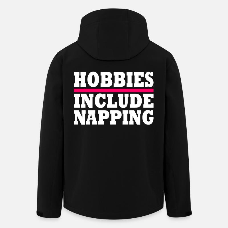 Hobbies include napping - Veste softshell homme en polyester recyclé Stanley/Stella - noir