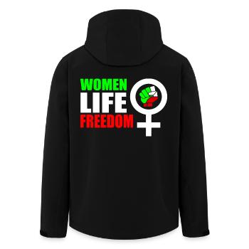 Women life freedom - Recycelte Männer Softshell-Jacke von Stanley/Stella - Schwarz - Hinten - AI Model Male 185 light (185cm)