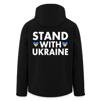 stand with ukraine - Men’s Recycled Softshell Jacket by Stanley/Stella - black - Back - AI Model Male 185 light (185cm)