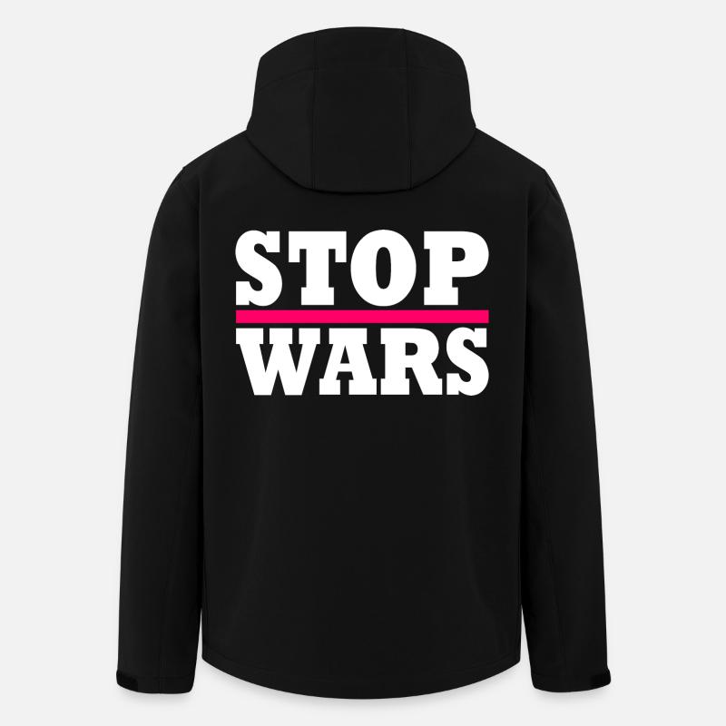 Stop wars - Veste softshell homme en polyester recyclé Stanley/Stella - noir