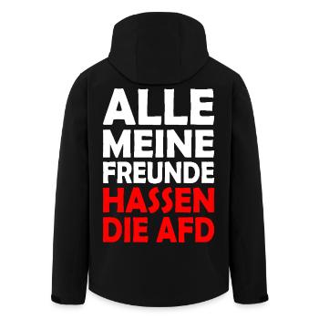 All my friends hate the AfD - Men’s Recycled Softshell Jacket by Stanley/Stella - black - Back - AI Model Male 185 light (185cm)