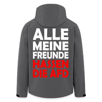 All my friends hate the AfD - Men’s Recycled Softshell Jacket by Stanley/Stella - anthracite - Back - AI Model Male 185 light (185cm)