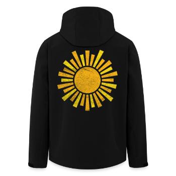 Sun - Men’s Recycled Softshell Jacket by Stanley/Stella - black - Back - AI Model Male 185 light (185cm)