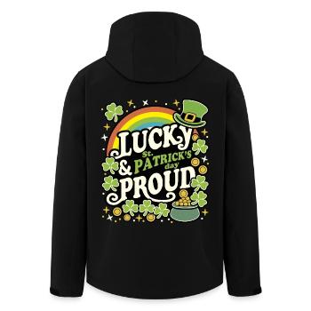 Chanceux et fier SAINT-PATRICK - Veste softshell homme en polyester recyclé Stanley/Stella - noir - Dos - AI Model Male 185 light (185cm)