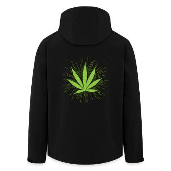 Cannabis Weed Hanf THC CBD 420 Marihuana Pflanze - Recycelte Männer Softshell-Jacke von Stanley/Stella - Schwarz - Hinten - AI Model Male 185 light (185cm)