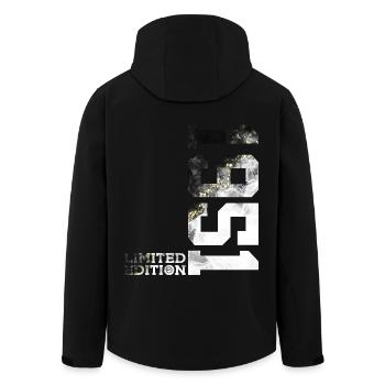 75E ANNIVERSAIRE ÉDITION LIMITÉE 1951 - Veste softshell homme en polyester recyclé Stanley/Stella - noir - Dos - AI Model Male 185 light (185cm)