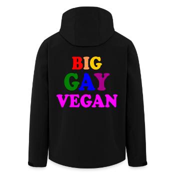 Big gay vegan - Recycelte Männer Softshell-Jacke von Stanley/Stella - Schwarz - Hinten - AI Model Male 185 light (185cm)
