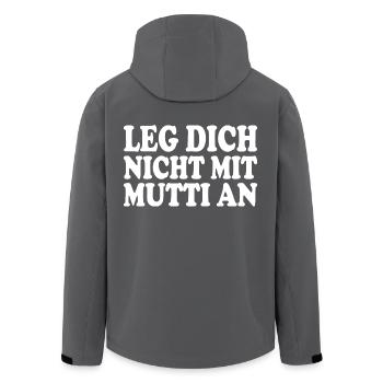 Leg dich nicht mit mutti an - Recycelte Männer Softshell-Jacke von Stanley/Stella - Schwarz - Hinten - AI Model Male 185 light (185cm)
