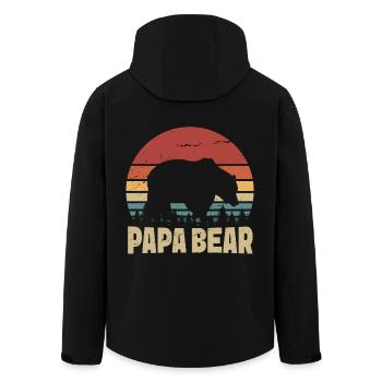 Papa Bear Retro - Recycelte Männer Softshell-Jacke von Stanley/Stella - Schwarz - Hinten - AI Model Male 185 light (185cm)