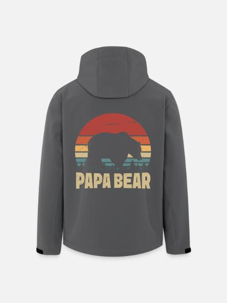 Papa Bear Retro - Men’s Recycled Softshell Jacket by Stanley/Stella - black