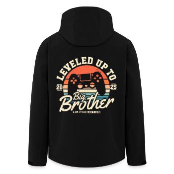 Zum großen Bruder aufgestiegen 2025 - Recycelte Männer Softshell-Jacke von Stanley/Stella - Schwarz - Hinten - AI Model Male 185 light (185cm)