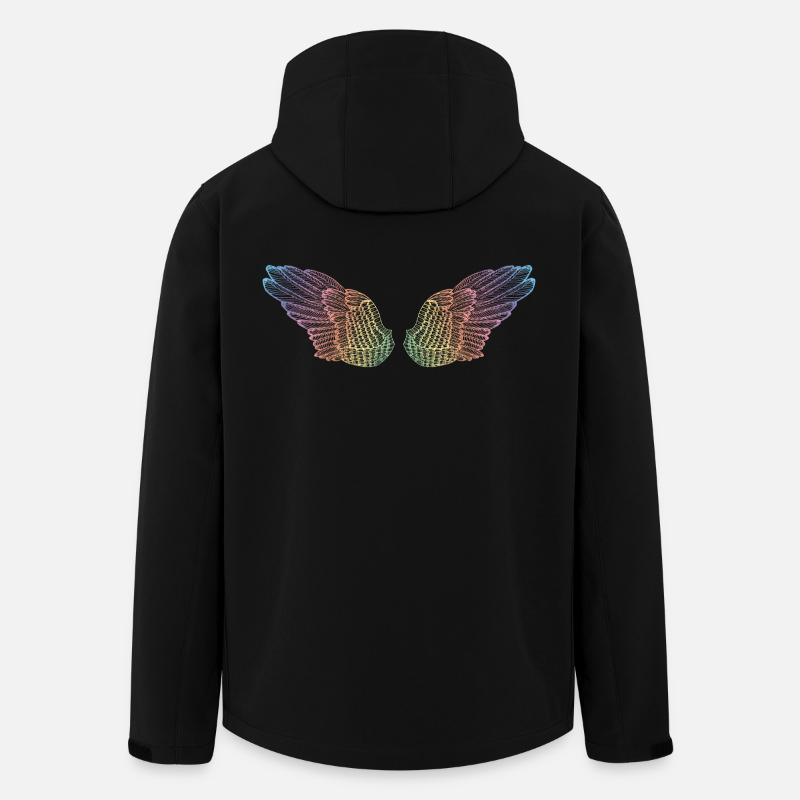 rainbow wings flight mode - Men’s Recycled Softshell Jacket by Stanley/Stella - black