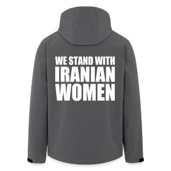 We stand with iranian women - Recycelte Männer Softshell-Jacke von Stanley/Stella - Anthrazit - Hinten - AI Model Male 185 light (185cm)
