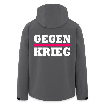 Gegen krieg - Recycelte Männer Softshell-Jacke von Stanley/Stella - Schwarz - Hinten - AI Model Male 185 light (185cm)