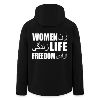 Women life freedom iran - Recycelte Männer Softshell-Jacke von Stanley/Stella - Schwarz - Hinten - AI Model Male 185 light (185cm)