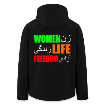 Women life freedom - Men’s Recycled Softshell Jacket by Stanley/Stella - black - Back - AI Model Male 185 light (185cm)