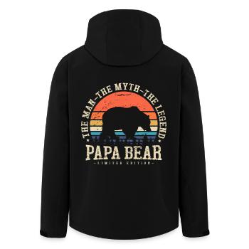 Papa Bear - Recycelte Männer Softshell-Jacke von Stanley/Stella - Schwarz - Hinten - AI Model Male 185 light (185cm)