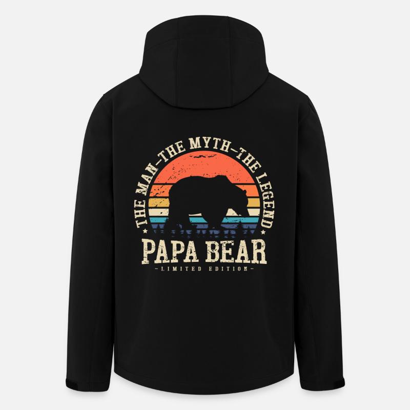 Papa Bear - Men’s Recycled Softshell Jacket by Stanley/Stella - black