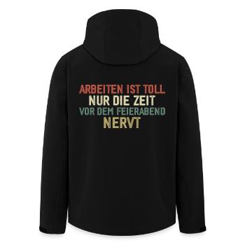 Lustiges Arbeit Geschenk - Recycelte Männer Softshell-Jacke von Stanley/Stella - Schwarz - Hinten - AI Model Male 185 light (185cm)