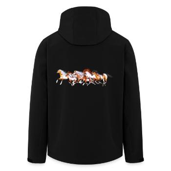 Wild Horses Herd - Recycelte Männer Softshell-Jacke von Stanley/Stella - Schwarz - Hinten - AI Model Male 185 light (185cm)